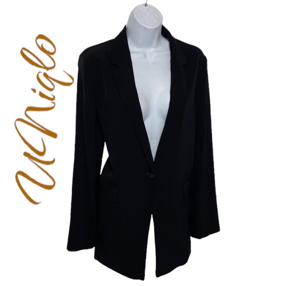 Uniqlo Jackets & Blazers - Uniqlo Black Stretch Jersey Career Casual Blazer Jacket women’s Medium